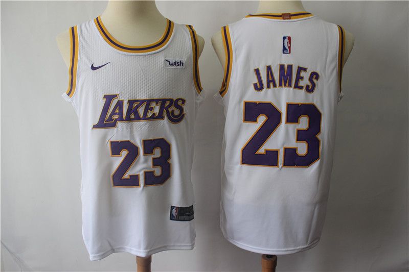 Men Los Angeles Lakers 23 James White Personal tailor Nike Game NBA Jerseys